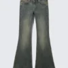 Katsumi Low Rise Slim Flared Leg Jeans – Desert Blue – Dark Blue Katsumi Low Rise Slim Flared Leg Jeans – Desert Blue – Dark Blue