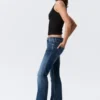 Katsumi Low Rise Slim Flared Leg Jeans – Peak Blue – Medium Blue Katsumi Low Rise Slim Flared Leg Jeans – Peak Blue – Medium Blue