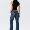 Katsumi Low Rise Slim Flared Leg Jeans – Peak Blue – Medium Blue Katsumi Low Rise Slim Flared Leg Jeans – Peak Blue – Medium Blue