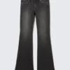 Katsumi Low Rise Slim Flared Leg Jeans – Phantom Black – Black Katsumi Low Rise Slim Flared Leg Jeans – Phantom Black – Black