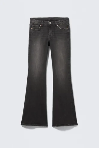 Katsumi Low Rise Slim Flared Leg Jeans – Phantom Black – Black Katsumi Low Rise Slim Flared Leg Jeans – Phantom Black – Black