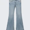 Katsumi Low Waist Flared Jeans – Fresh Blue Katsumi Low Waist Flared Jeans – Fresh Blue