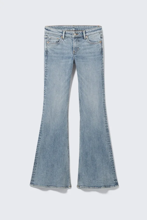 Katsumi Low Waist Flared Jeans – Fresh Blue Katsumi Low Waist Flared Jeans – Fresh Blue