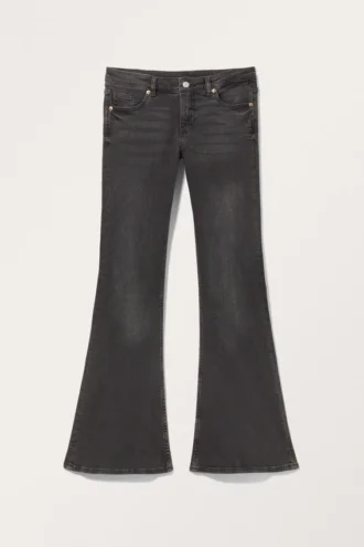 Katsumi Low Waist Flared Jeans – Washed Black Katsumi Low Waist Flared Jeans – Washed Black