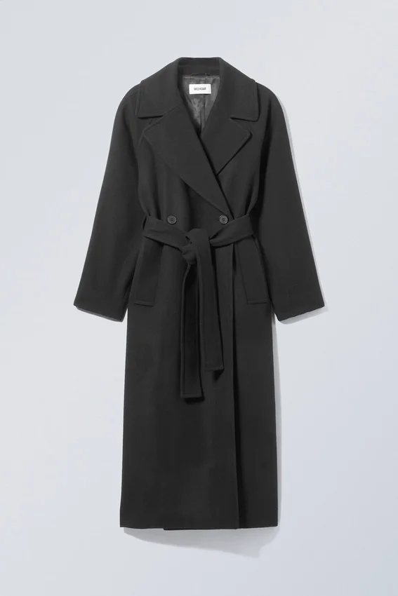 Kia Oversized Wool Blend Coat – Black Kia Oversized Wool Blend Coat – Black