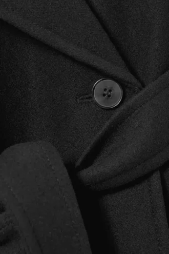 Kia Oversized Wool Blend Coat – Black
