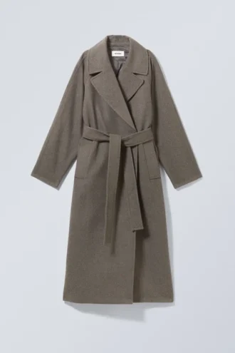 Kia Oversized Wool Blend Coat – Taupe