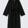 Kia Oversized Wool-Blend Double-Breasted Coat – Black Kia Oversized Wool-Blend Double-Breasted Coat – Black