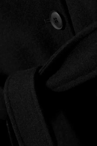Kia Oversized Wool-Blend Double-Breasted Coat – Black