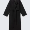 Kia Oversized Wool-Blend Double-Breasted Coat – Black Melange Kia Oversized Wool-Blend Double-Breasted Coat – Black Melange