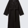 Kia Oversized Wool-Blend Double-Breasted Coat – Dark Brown Melange Kia Oversized Wool-Blend Double-Breasted Coat – Dark Brown Melange