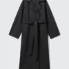 Kia Oversized Wool-Blend Double-Breasted Coat – Dark Grey Melange Kia Oversized Wool-Blend Double-Breasted Coat – Dark Grey Melange