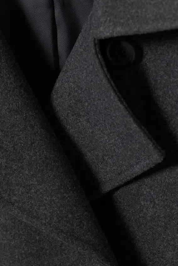 Kia Oversized Wool-Blend Double-Breasted Coat – Dark Grey Melange Kia Oversized Wool-Blend Double-Breasted Coat – Dark Grey Melange