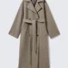 Kia Oversized Wool-Blend Double-Breasted Coat – Light Beige Kia Oversized Wool-Blend Double-Breasted Coat – Light Beige