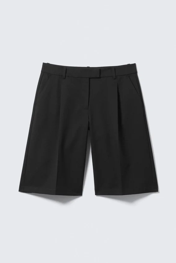 Knee-Length Suiting Shorts – Black Knee-Length Suiting Shorts – Black