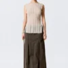 Knitted Boat-Neck Tank Top – Light Beige Knitted Boat-Neck Tank Top – Light Beige