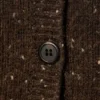 Knitted Buttoned Wool Blend Vest – Dark Brown Melange Knitted Buttoned Wool Blend Vest – Dark Brown Melange