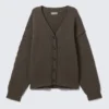 Knitted Cotton Cardigan – Dark Grey Knitted Cotton Cardigan – Dark Grey