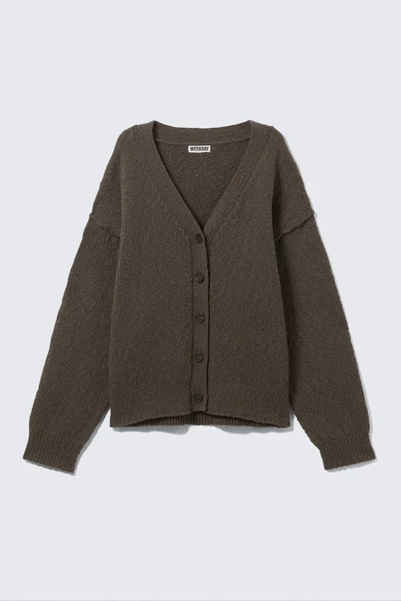 Knitted Cotton Cardigan – Dark Grey Knitted Cotton Cardigan – Dark Grey