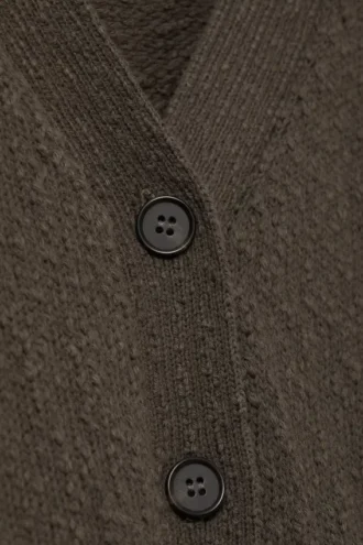 Knitted Cotton Cardigan – Dark Grey