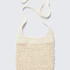 Knitted Cotton Shoulder Bag – Dusty White Knitted Cotton Shoulder Bag – Dusty White