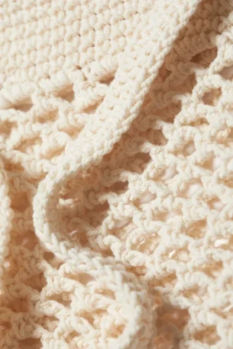 Knitted Cotton Shoulder Bag – Dusty White