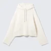 Knitted Drawstring Hoodie – White Knitted Drawstring Hoodie – White