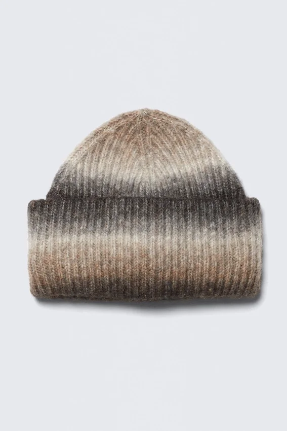 Knitted Fold-Up Ribbed Beanie – Dark Mole – Space Dye Knitted Fold-Up Ribbed Beanie – Dark Mole – Space Dye