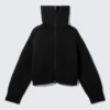 Knitted Funnel Neck Dual Zip Sweater – Black Knitted Funnel Neck Dual Zip Sweater – Black