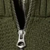 Knitted Funnel Neck Dual Zip Sweater – Khaki Green Knitted Funnel Neck Dual Zip Sweater – Khaki Green