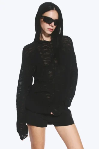 Knitted Hoodie – Black