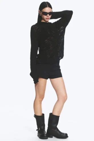 Knitted Hoodie – Black
