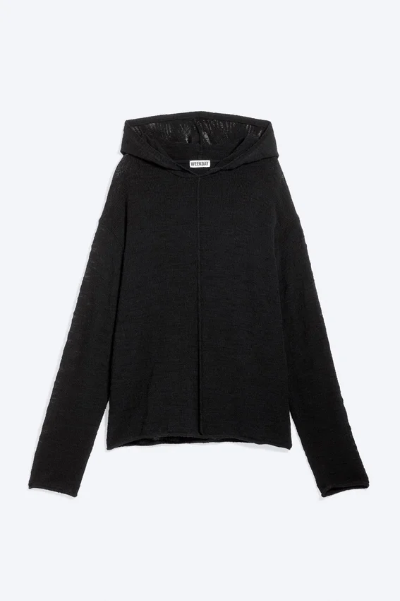 Knitted Hoodie – Black Knitted Hoodie – Black