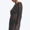 Knitted Long-Sleeved Dress – Dark Grey Knitted Long-Sleeved Dress – Dark Grey