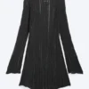 Knitted Long-Sleeved Dress – Dark Grey Knitted Long-Sleeved Dress – Dark Grey
