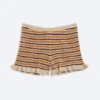 Knitted Mini Shorts – Striped Orange Knitted Mini Shorts – Striped Orange