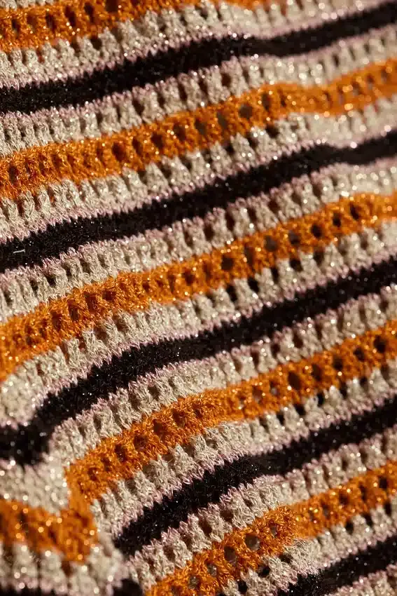 Knitted Mini Shorts – Striped Orange Knitted Mini Shorts – Striped Orange