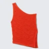 Knitted One-Shoulder Top – Bright Red Knitted One-Shoulder Top – Bright Red
