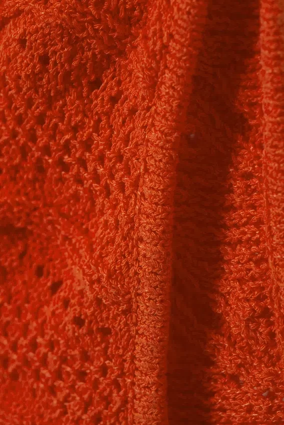 Knitted One-Shoulder Top – Bright Red Knitted One-Shoulder Top – Bright Red