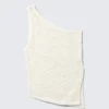 Knitted One-Shoulder Top – Dusty White Knitted One-Shoulder Top – Dusty White