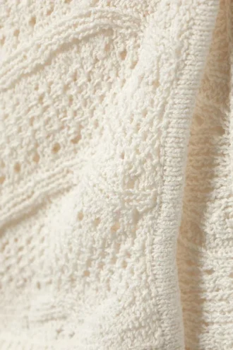 Knitted One-Shoulder Top – Dusty White