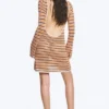Knitted Open-Back Dress – Striped Orange Knitted Open-Back Dress – Striped Orange