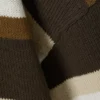 Knitted Oversized Boxy Cotton Sweater – Striped Brown Knitted Oversized Boxy Cotton Sweater – Striped Brown