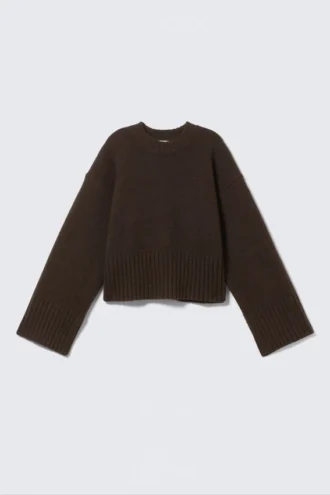 Knitted Oversized Sweater – Dark Brown
