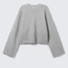Knitted Oversized Sweater – Grey Melange