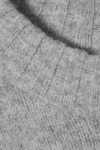 Knitted Oversized Sweater – Grey Melange
