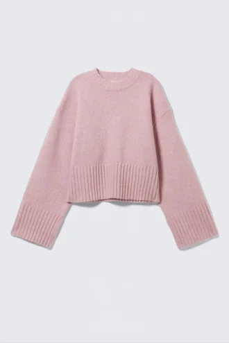 Knitted Oversized Sweater – Light Dusty Pink