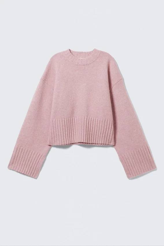 Knitted Oversized Sweater – Light Dusty Pink Knitted Oversized Sweater – Light Dusty Pink