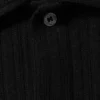 Knitted Short-Sleeved Button-Up Shirt – Black Knitted Short-Sleeved Button-Up Shirt – Black