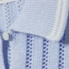 Knitted Short-Sleeved Cotton Polo Top – Light Blue – White Stripes Knitted Short-Sleeved Cotton Polo Top – Light Blue – White Stripes